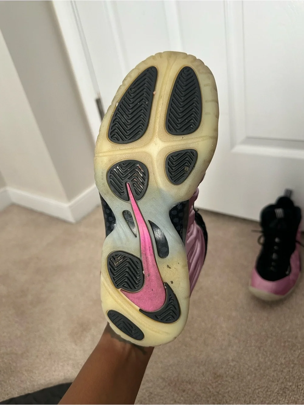 Nike Kids Foamposite-Style Sneakers in Pink and Black